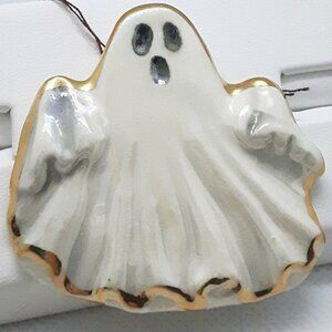 NEW Prosperity 22kt gold trimmed ceramic ghost pin